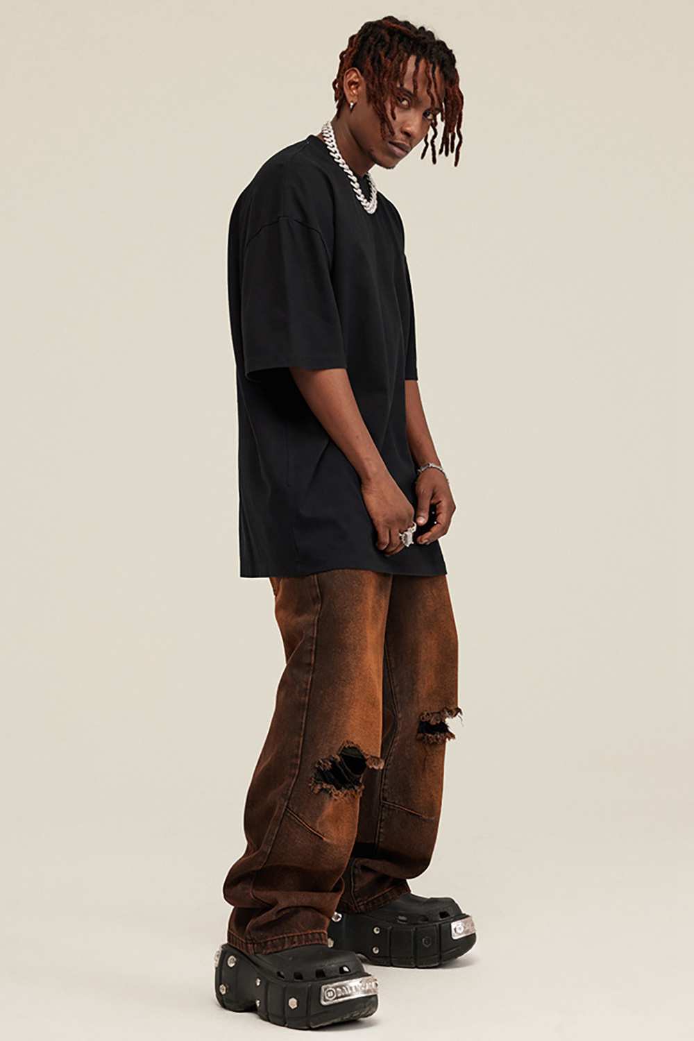 Heavyweight Wax-Dyed Vintage Tee - Black