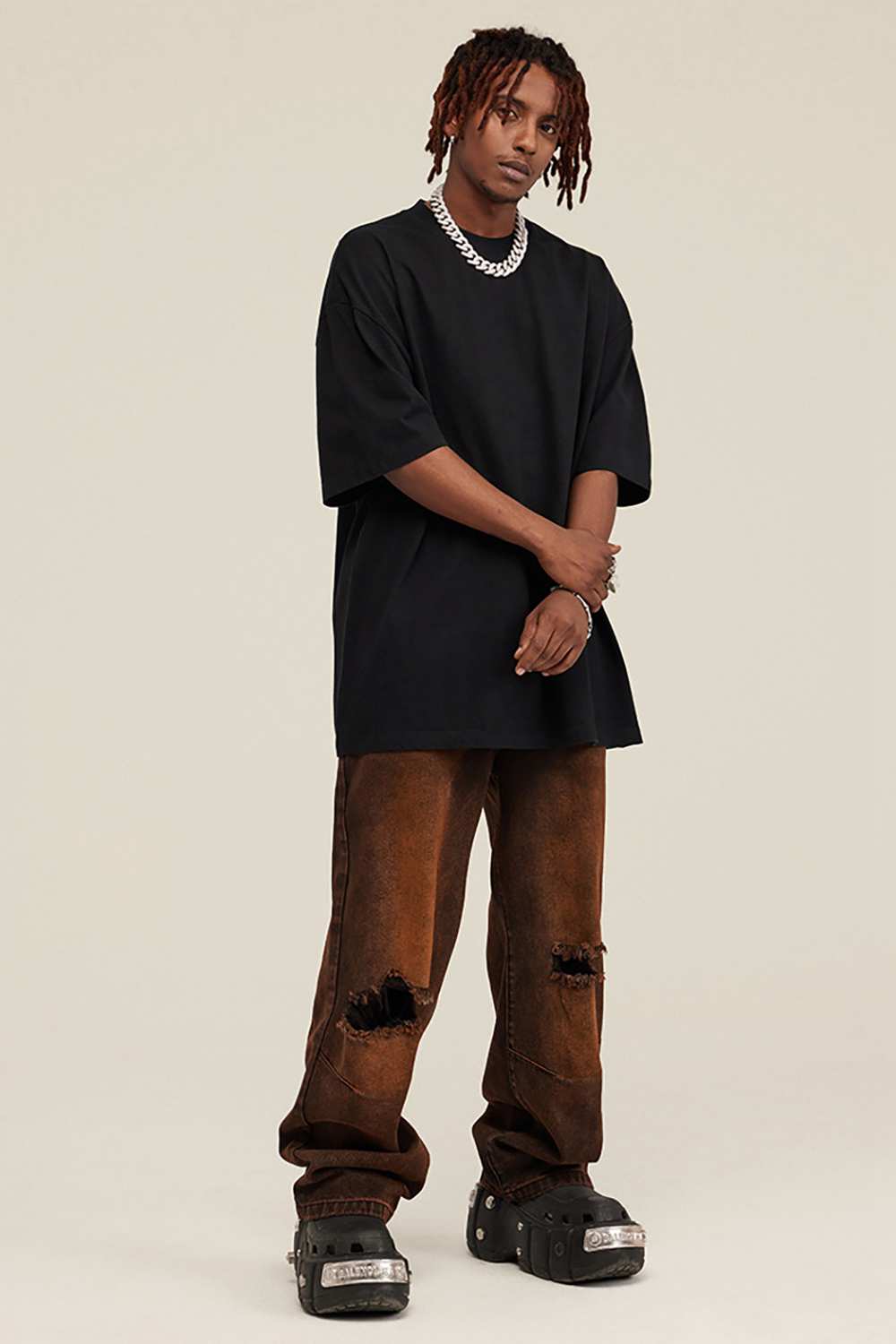 Heavyweight Wax-Dyed Vintage Tee - Black