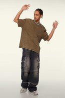 Heavyweight Wax-Dyed Vintage Tee - Coffee