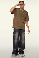 Heavyweight Wax-Dyed Vintage Tee - Coffee