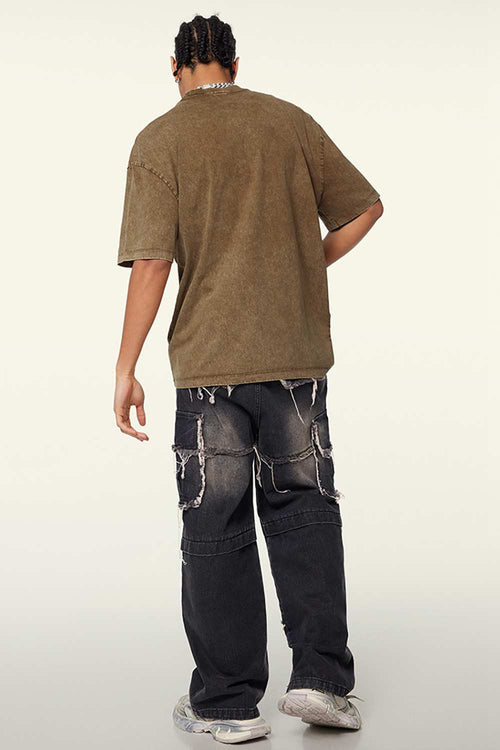 Heavyweight Wax-Dyed Vintage Tee - Coffee
