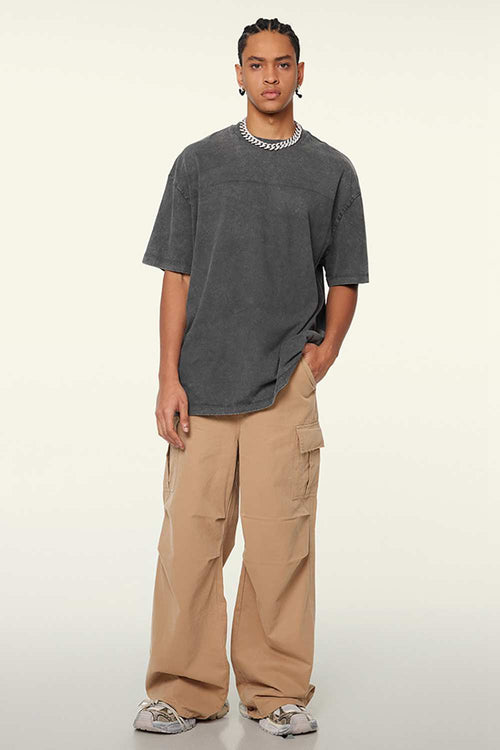 Heavyweight Wax-Dyed Vintage Tee - Dark Gray