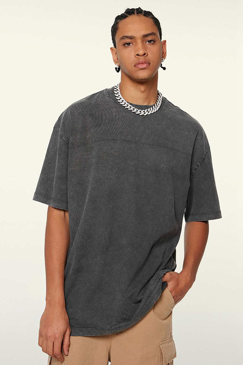 Heavyweight Wax-Dyed Vintage Tee - Dark Gray