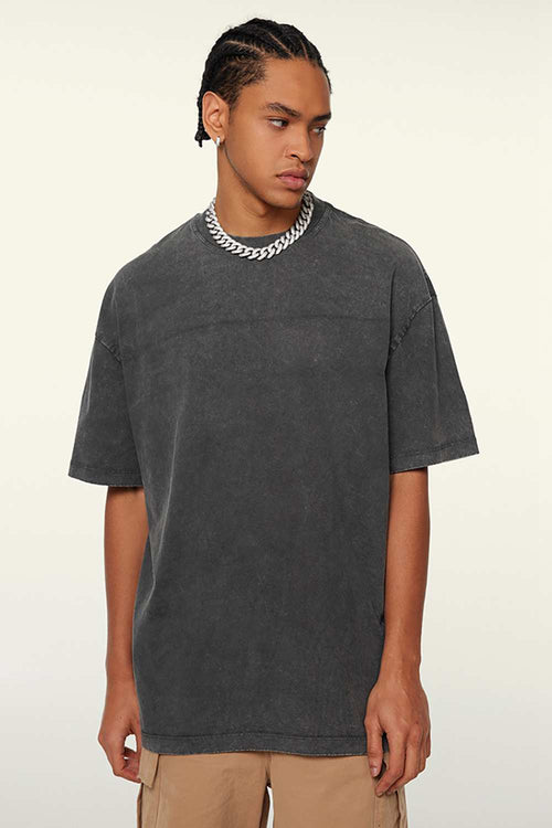 Heavyweight Wax-Dyed Vintage Tee - Dark Gray