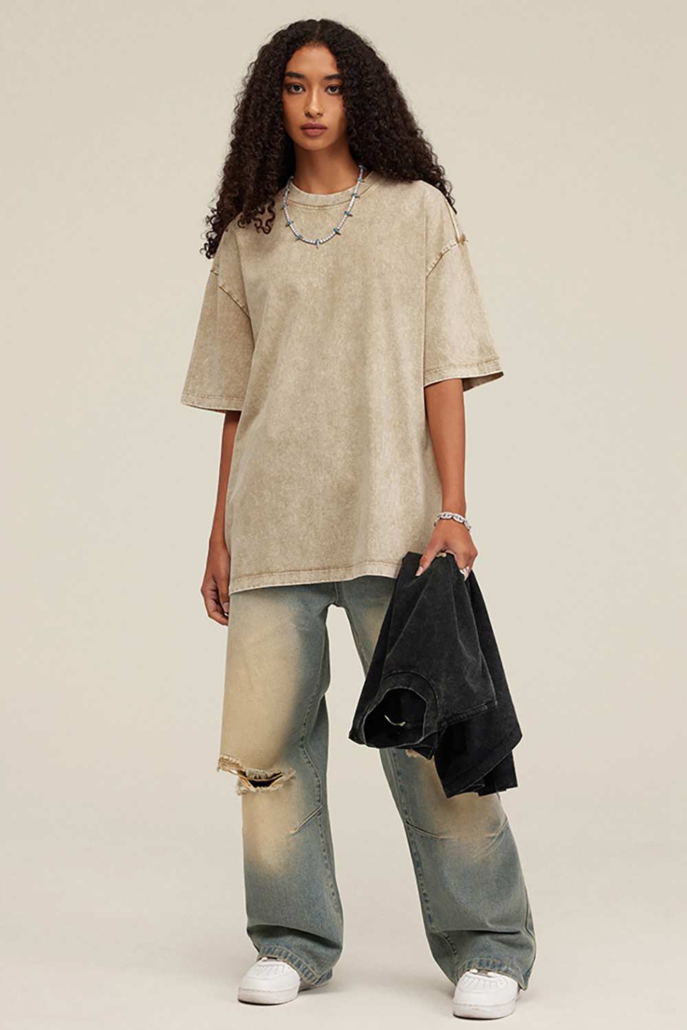 Heavyweight Wax-Dyed Vintage Tee - Khaki