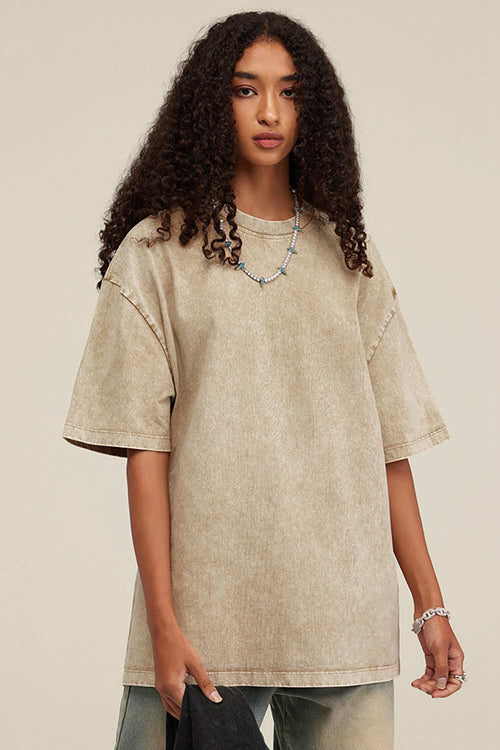 Heavyweight Wax-Dyed Vintage Tee - Khaki