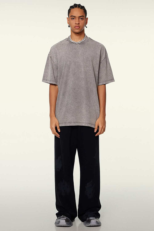 Heavyweight Wax-Dyed Vintage Tee - Medium Gray