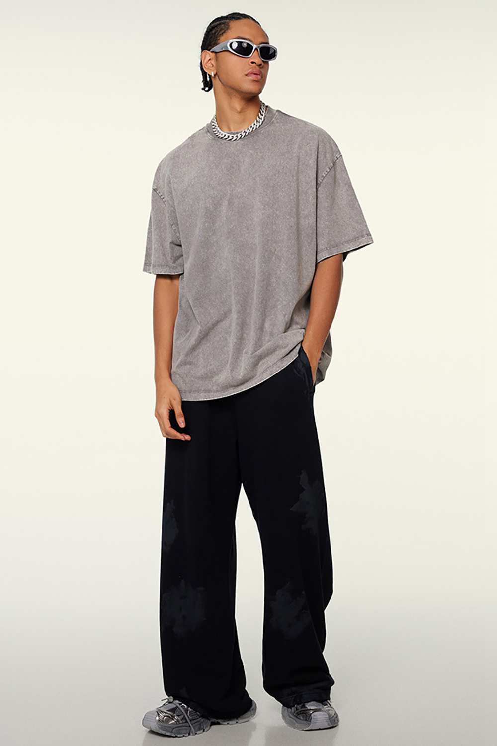 Heavyweight Wax-Dyed Vintage Tee - Medium Gray