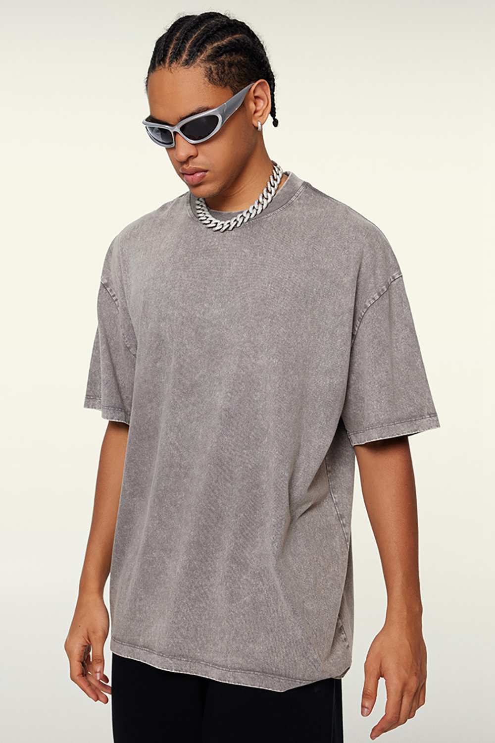 Heavyweight Wax-Dyed Vintage Tee - Medium Gray
