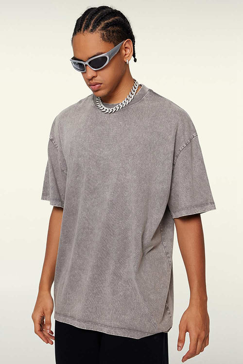 Heavyweight Wax-Dyed Vintage Tee - Medium Gray