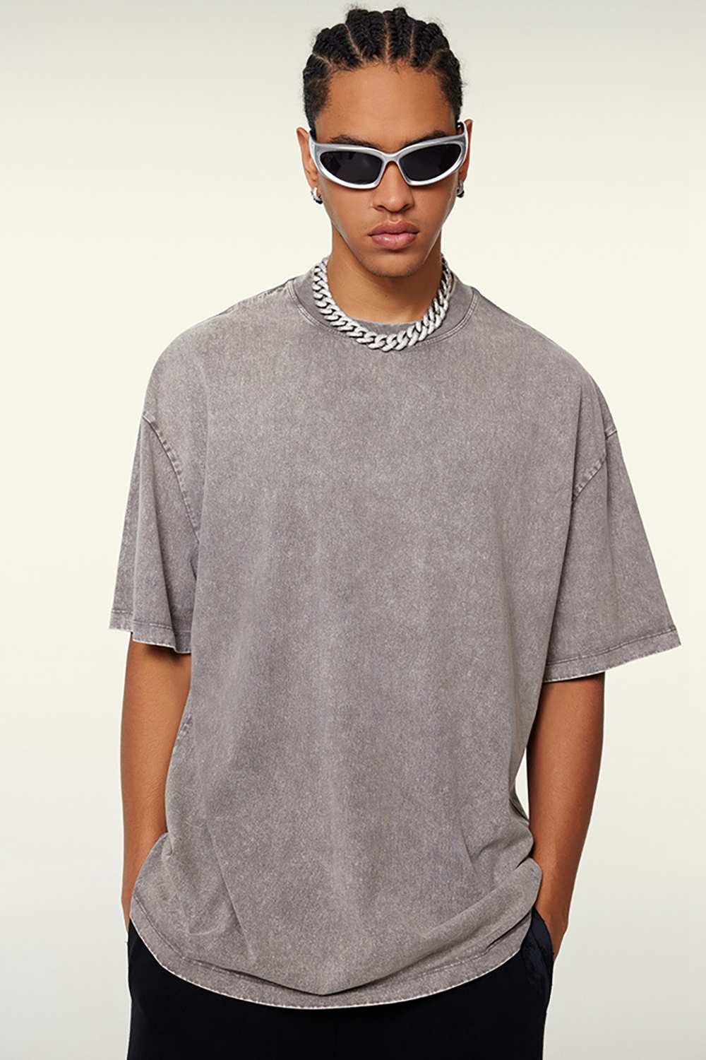 Heavyweight Wax-Dyed Vintage Tee - Medium Gray