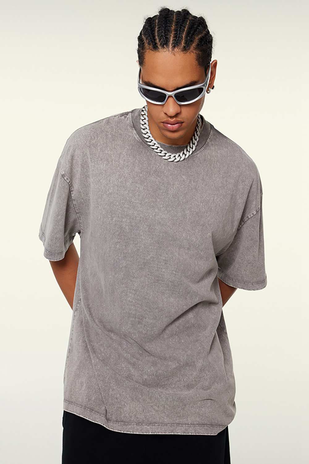 Heavyweight Wax-Dyed Vintage Tee - Medium Gray