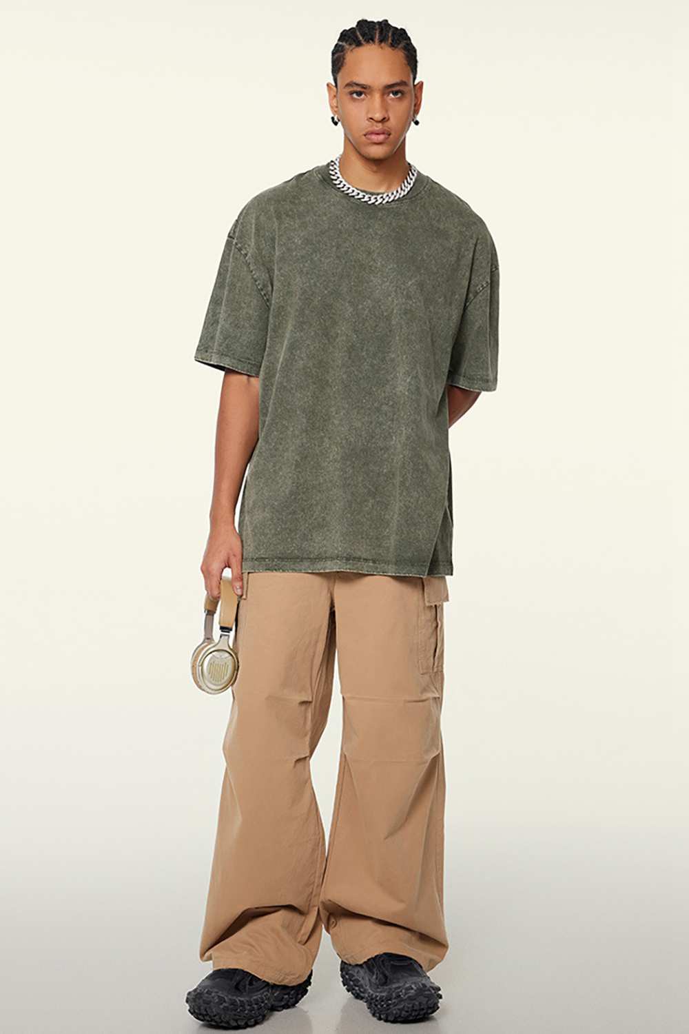Heavyweight Wax-Dyed Vintage Tee - Olive