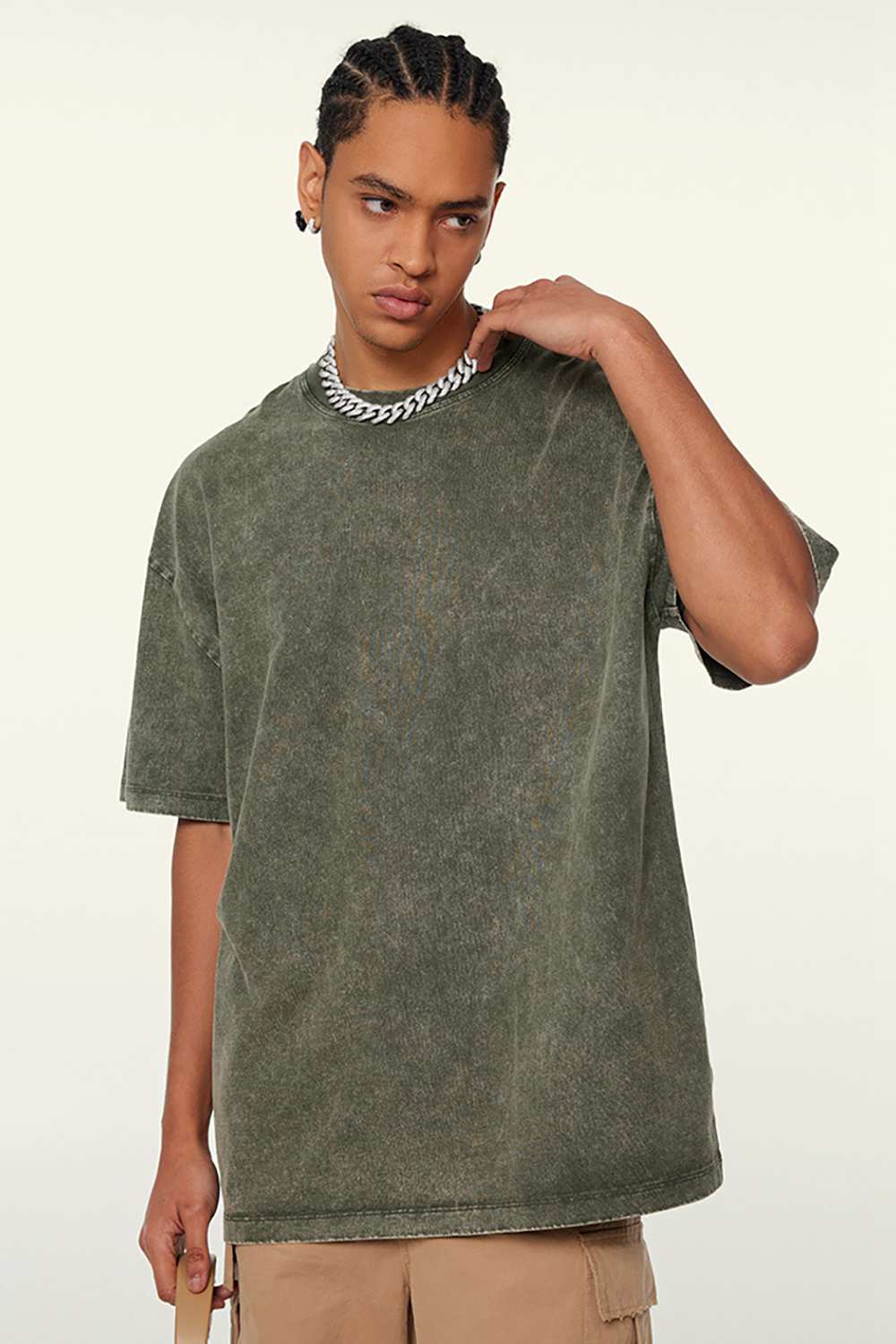 Heavyweight Wax-Dyed Vintage Tee - Olive