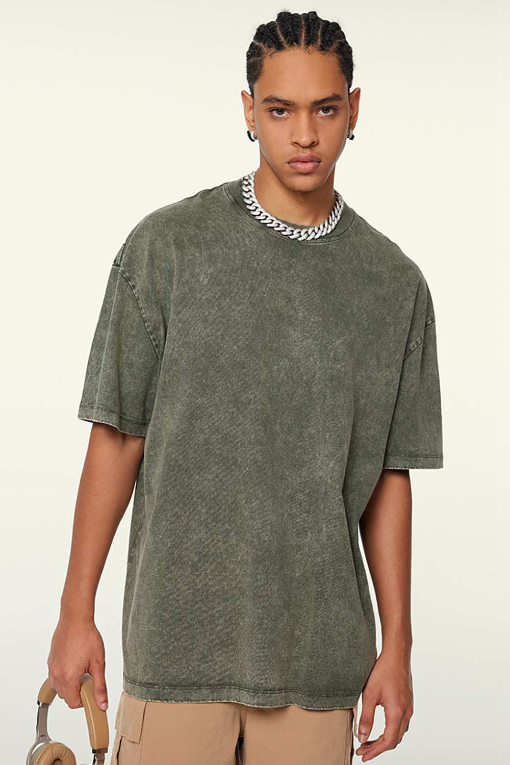 Heavyweight Wax-Dyed Vintage Tee - Olive
