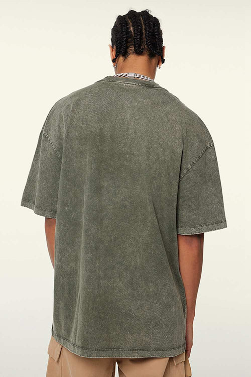 Heavyweight Wax-Dyed Vintage Tee - Olive