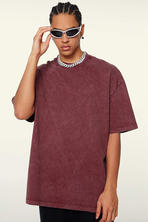 Heavyweight Wax-Dyed Vintage Tee - Red