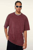 Heavyweight Wax-Dyed Vintage Tee - Red