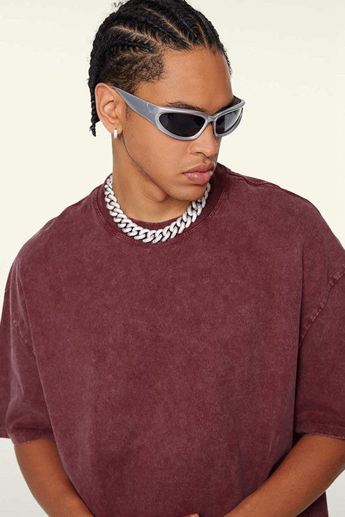 Heavyweight Wax-Dyed Vintage Tee - Red