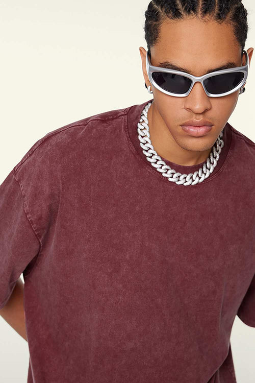 Heavyweight Wax-Dyed Vintage Tee - Red