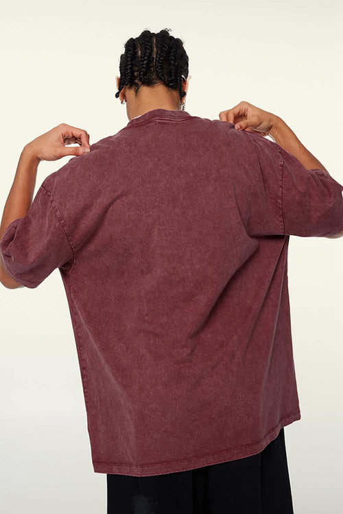 Heavyweight Wax-Dyed Vintage Tee - Red