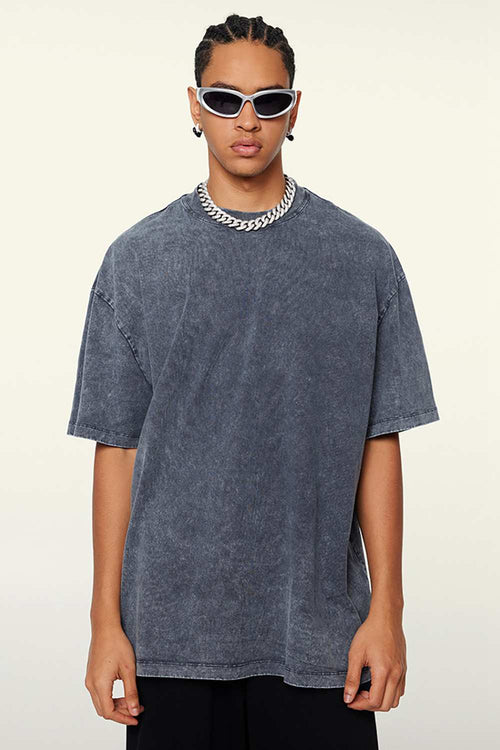 Heavyweight Wax-Dyed Vintage Tee - Royal Blue