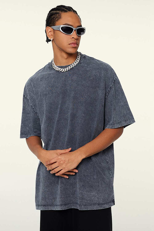 Heavyweight Wax-Dyed Vintage Tee - Royal Blue