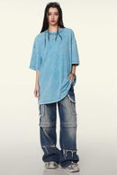 Heavyweight Wax-Dyed Vintage Tee - Sky Blue