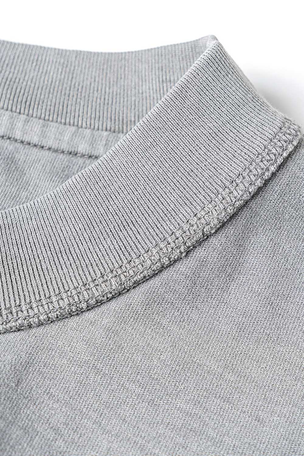 Washed Cotton Split-Hem Longline Tank Top in Medium Gray - fabric texture close-up