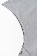 Washed Cotton Split-Hem Longline Tank Top in Medium Gray - fabric texture close-up