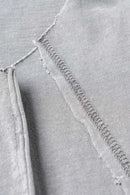 Washed Cotton Split-Hem Longline Tank Top in Medium Gray - fabric texture close-up