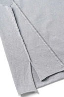 Washed Cotton Split-Hem Longline Tank Top in Medium Gray - fabric texture close-up