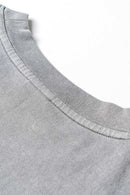 Washed Cotton Split-Hem Longline Tank Top in Medium Gray - fabric texture close-up