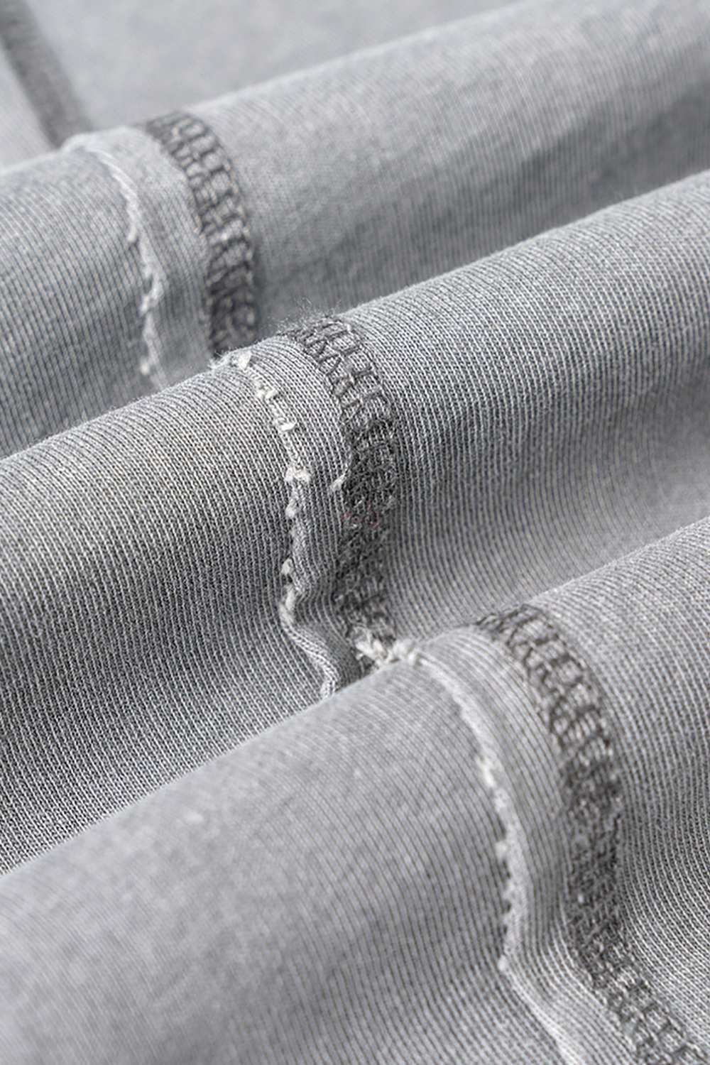 Washed Cotton Split-Hem Longline Tank Top in Medium Gray - fabric texture close-up