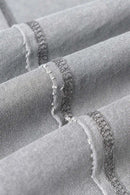 Washed Cotton Split-Hem Longline Tank Top in Medium Gray - fabric texture close-up