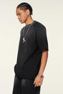 Heavyweight Distressed Washed Tee - Black