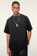 Heavyweight Distressed Washed Tee - Black