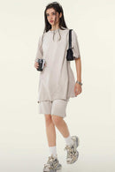Heavyweight Distressed Washed Tee - Smoke Cloud Gray