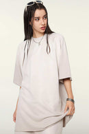 Heavyweight Distressed Washed Tee - Smoke Cloud Gray