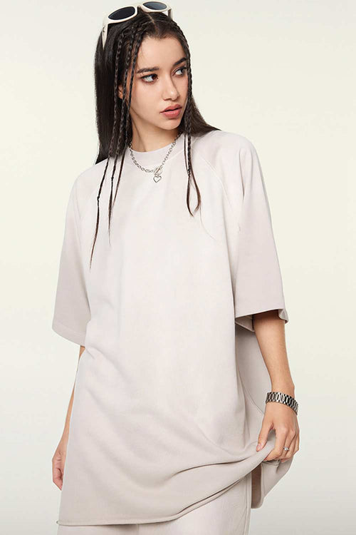 Heavyweight Distressed Washed Tee - Smoke Cloud Gray
