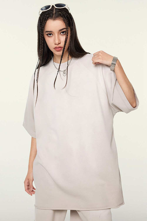 Heavyweight Distressed Washed Tee - Smoke Cloud Gray