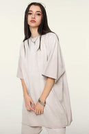 Heavyweight Distressed Washed Tee - Smoke Cloud Gray