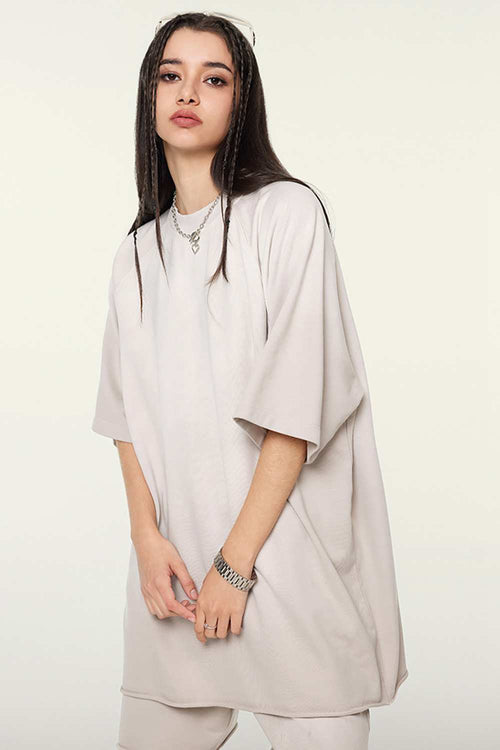 Heavyweight Distressed Washed Tee - Smoke Cloud Gray