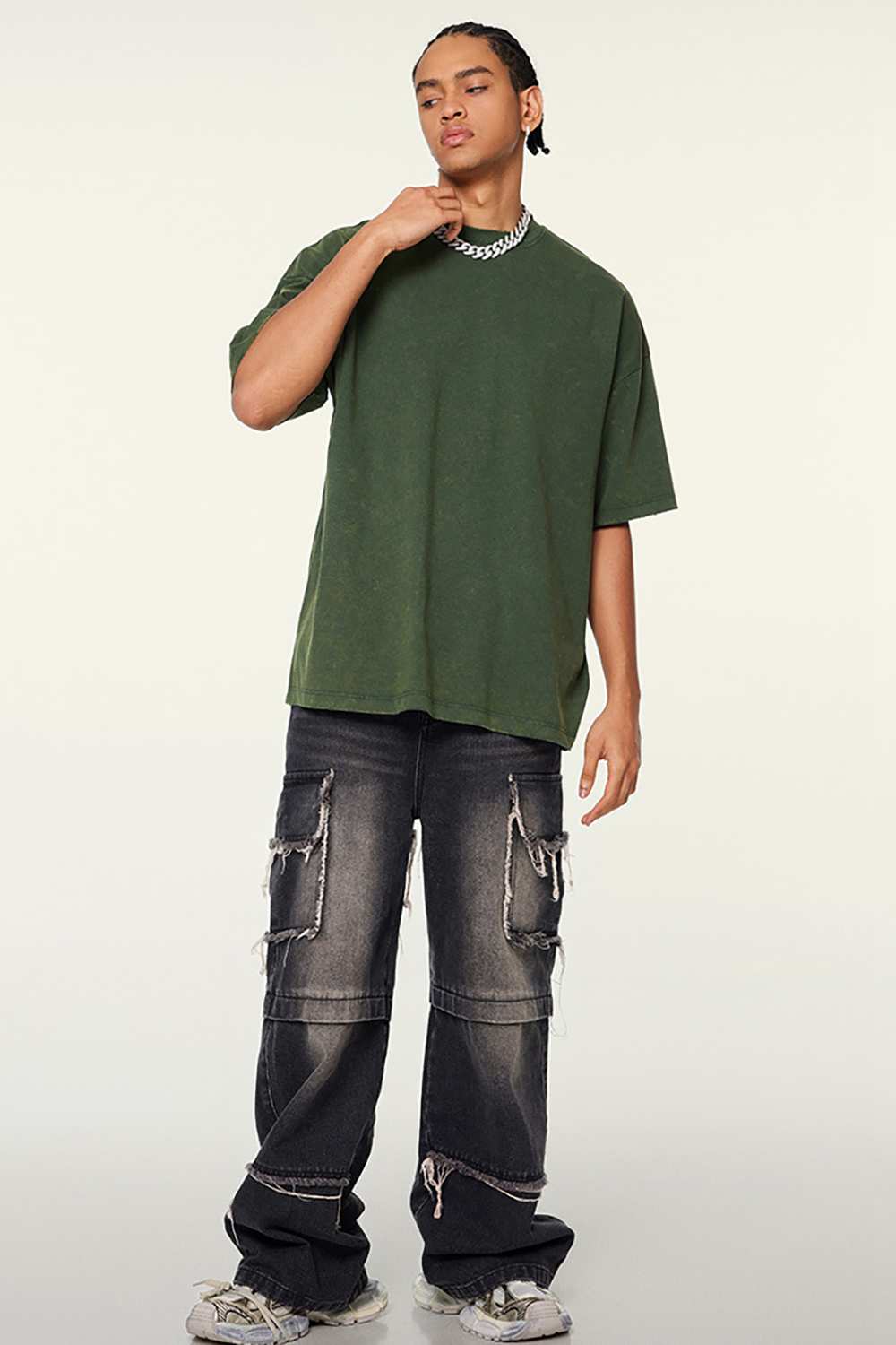 Washed Quick-Dry Cooling Tee - Blackish Green