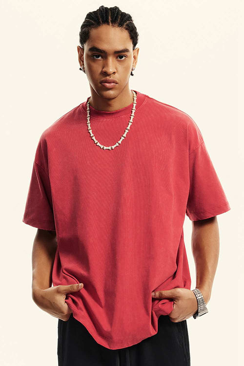 Washed Quick-Dry Cooling Tee - Red