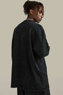 Loose Fit Vintage Washed Graphic Tee - Black