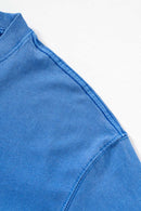 Loose Fit Vintage Washed Graphic Tee - Denim Blue