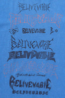 Loose Fit Vintage Washed Graphic Tee - Denim Blue