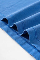 Loose Fit Vintage Washed Graphic Tee - Denim Blue
