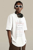 Loose Fit Vintage Washed Graphic Tee - White
